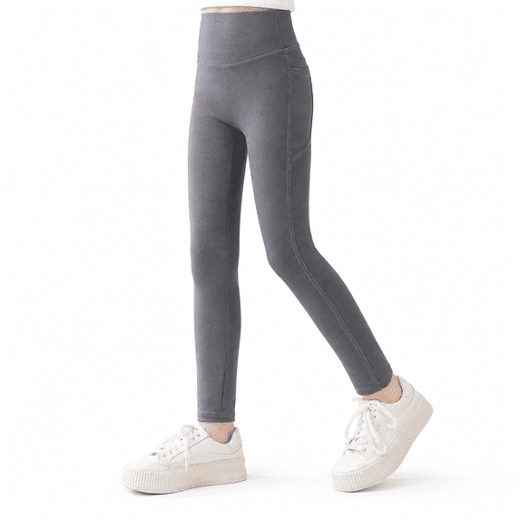 CALLINOX Girls Leggings High Waist Stretch Athletic Yoga Pants With Pockets For Kids 4T-16