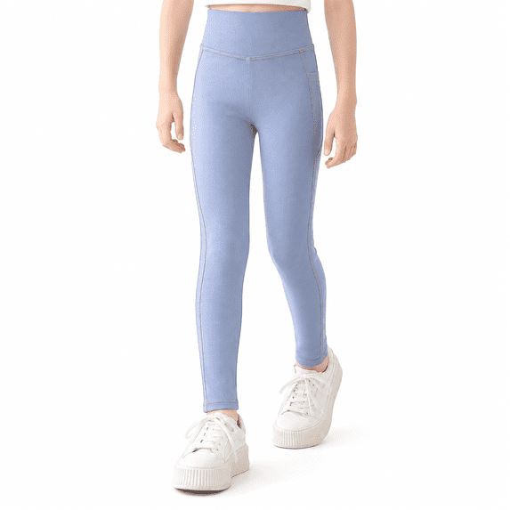 CALLINOX Girls Leggings High Waist Stretch Athletic Yoga Pants With Pockets For Kids 4T-16