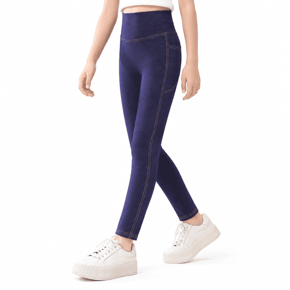 CALLINOX Girls Leggings High Waist Stretch Athletic Yoga Pants With Pockets For Kids 4T-16