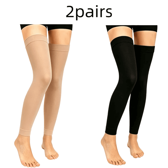 Men&Women Compression Socks Boost Circulation(2pairs)Graduated Thigh High Leg Sleeves X/L