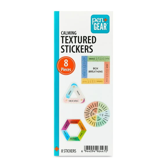 Pen+Gear Calm Strips, 8-Count Sensory Stickers for Anxiety Relief, Pastel Textured Adhesive Sheets