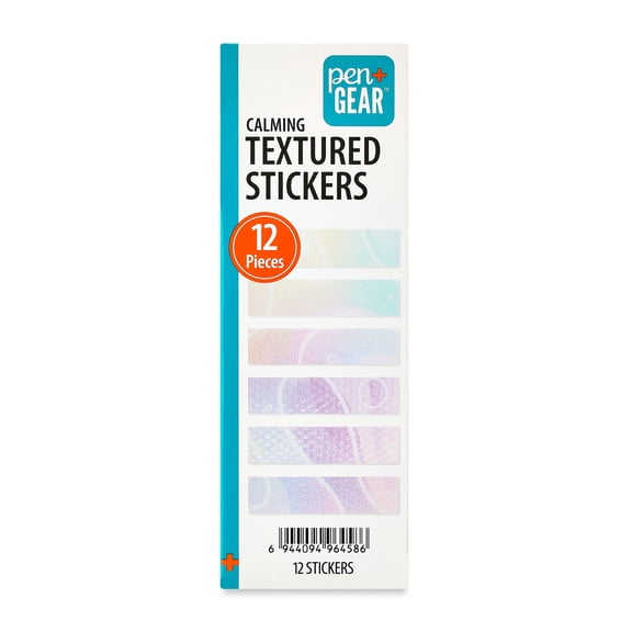 Pen+Gear Adaptive Calming Textured Stickers, 12-Pack, Colorful Patterns for Sensory Support