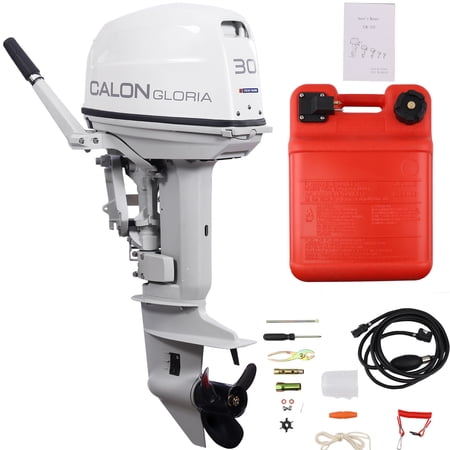 CALON 30HP 2-Stroke Outboard Motor, T30BS Manual Start Tiller Control Boat Engine, 15-Inch Short Shaft Marine Motor for Jon Boats Utility Pontoons