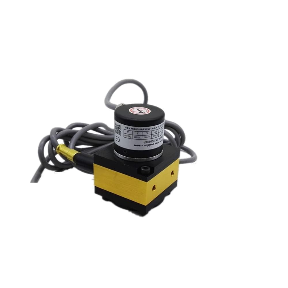 CESI-S1000EC 1000mm Draw Wire Sensor - Linear Encoder With A/B Pulse Output (5-24V NPN) For Precise Displacement Measurement