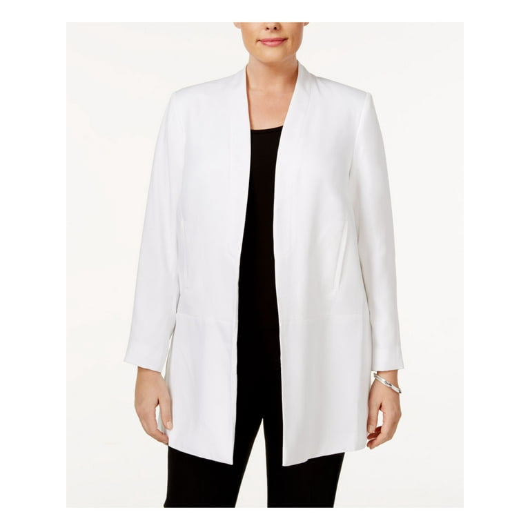 CALVIN KLEIN 112 Womens New 1182 White Suit Casual Jacket 18W Plus B B