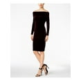 thumbnail image 1 of CALVIN KLEIN $129 Womens New 1037 Burgundy Velvet Dress 4 Petites B+B, 1 of 2
