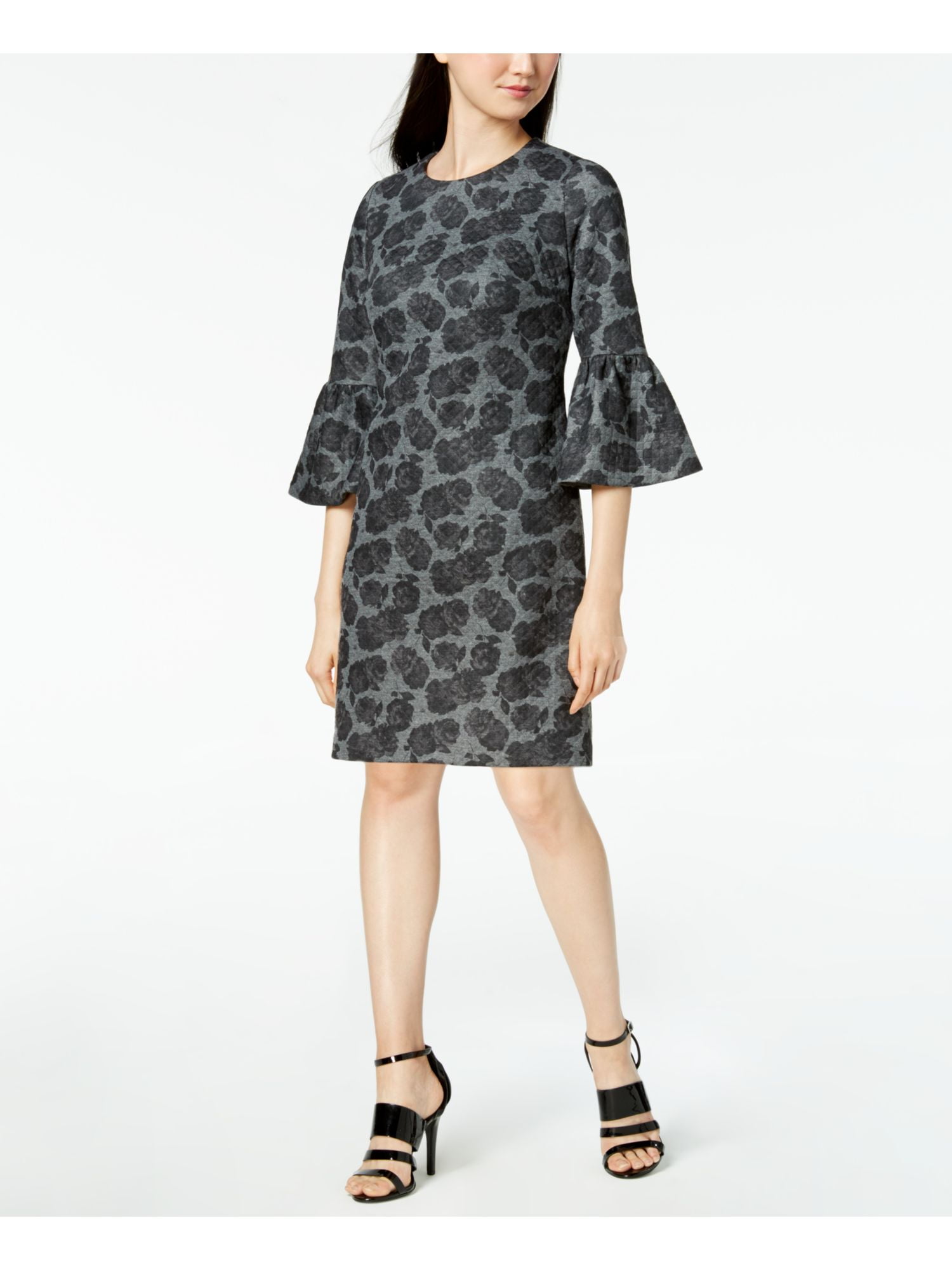 Calvin Klein Women's Illusion Bell-Sleeve Sheath Dress (2