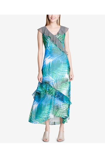 calvin klein dresses maxi Women's 3/4 Sleeve Floral Chiffon Maxi, Indigo Multi, 2 : Clothing, Shoes & Jewelry 67% cotton Calvin Klein Women's Sleeveless V-Neck