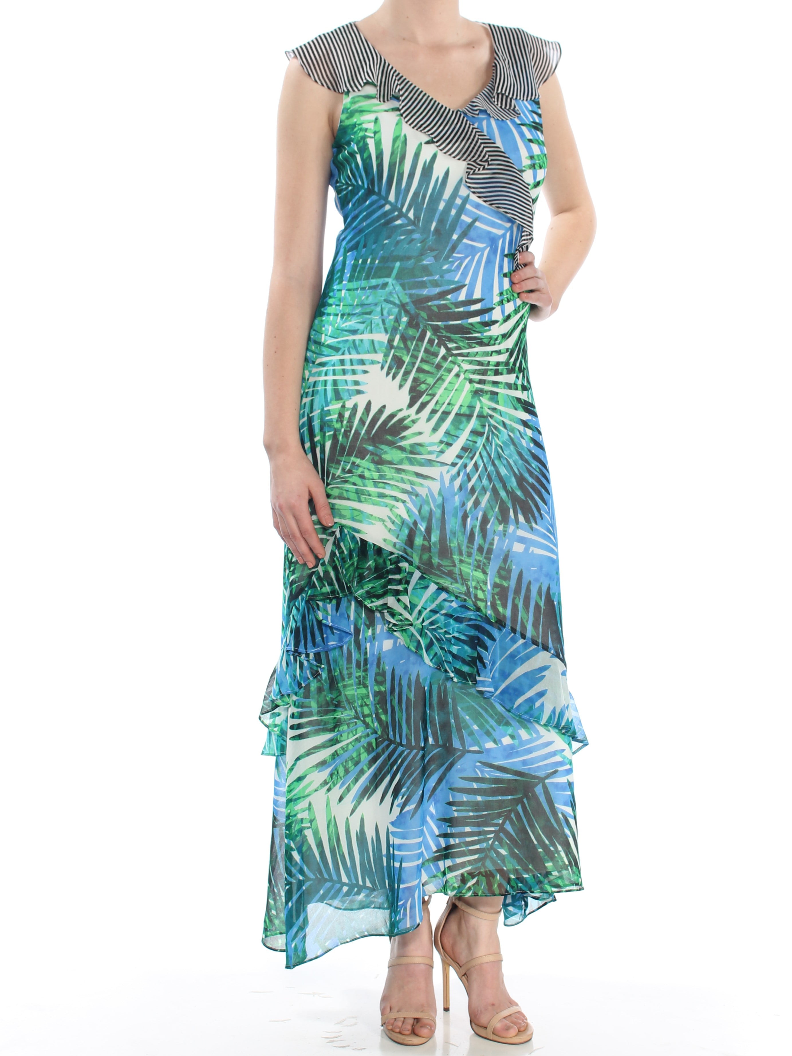 Calvin Klein Ombre Ruffle Maxi Dress - Blue 8