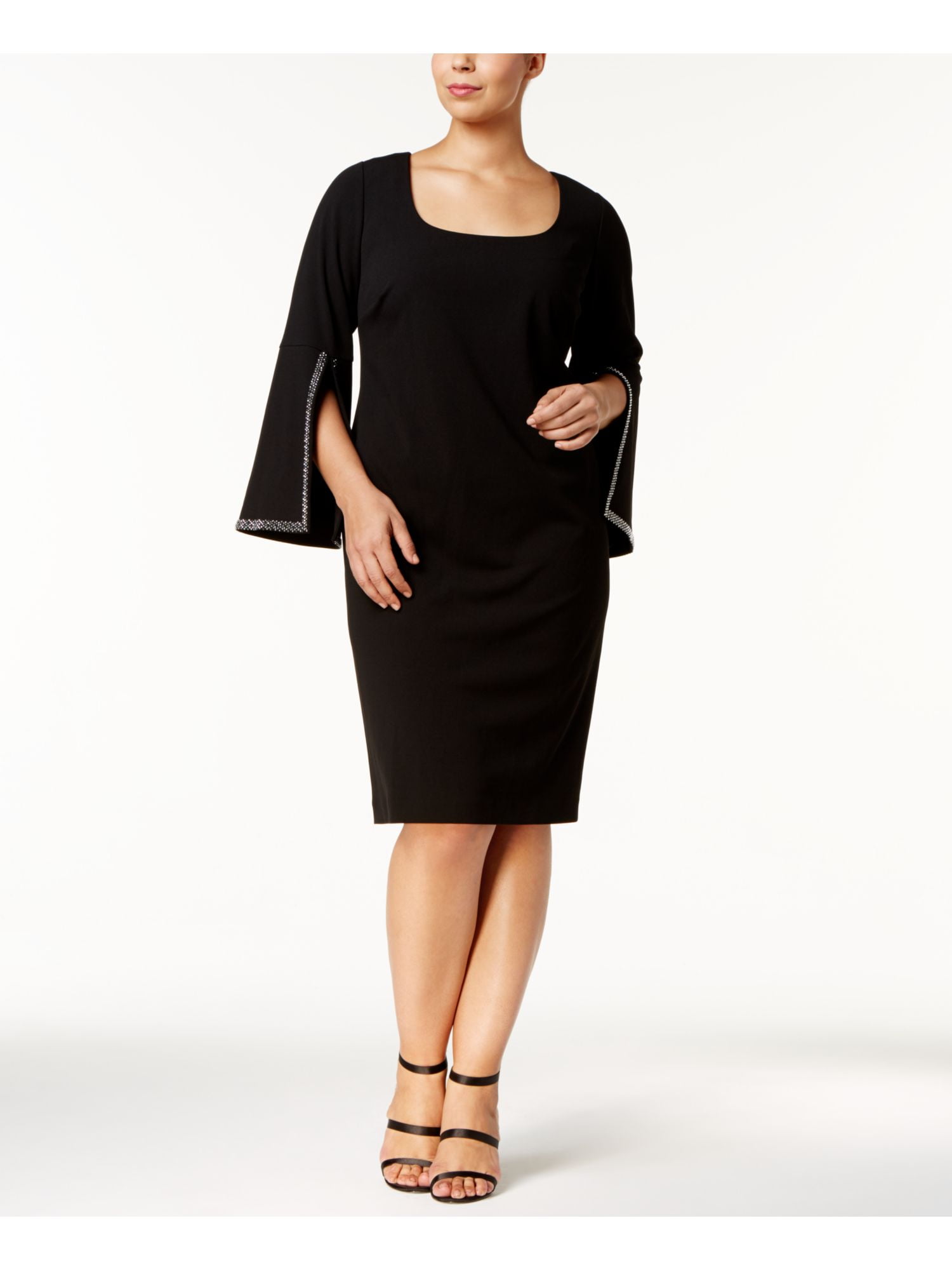 CALVIN KLEIN $149 Womens New 1233 Black Split Bell Sleeve Dress 22W Plus  B+B - Walmart.com
