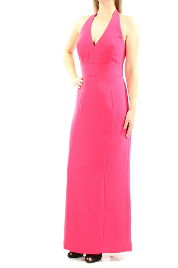 $199 Womens New 1059 Pink V Neck Maxi Sheath Dress 8 B+B