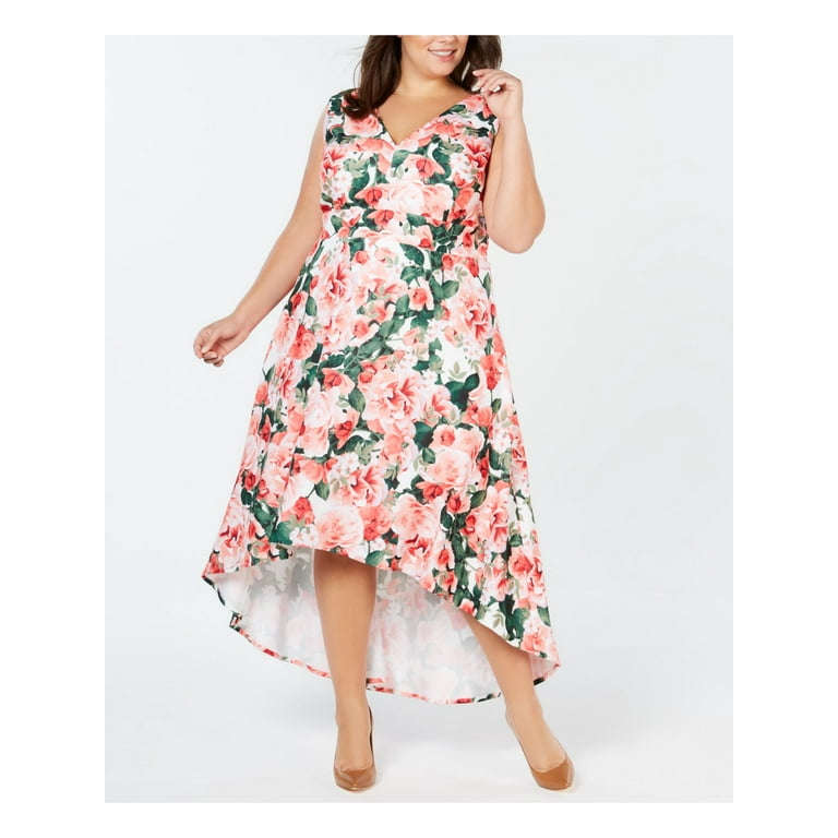 Calvin klein floral print high low dress 2025