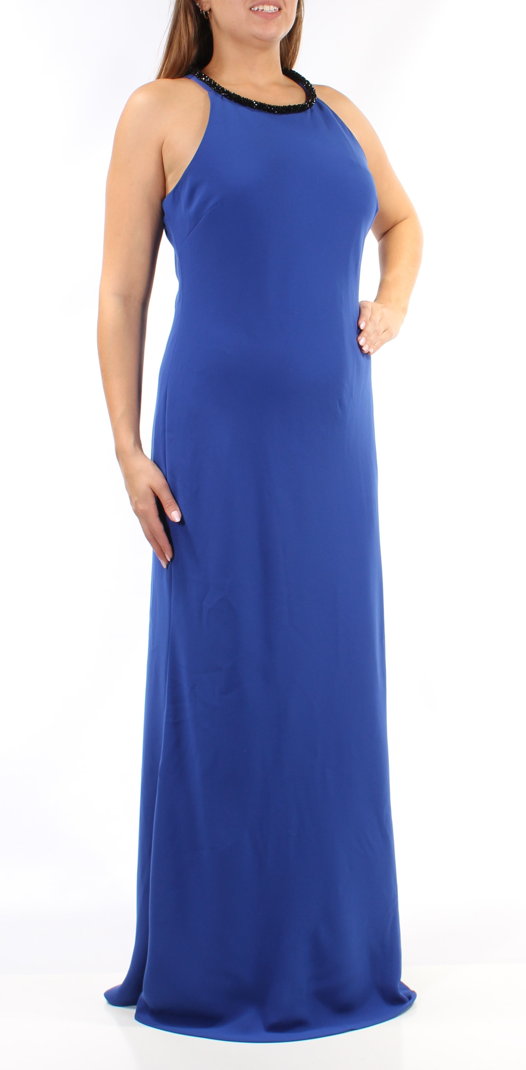 CALVIN KLEIN $209 Womens New 1275 Blue Halter Full-Length Formal Dress 6  B+B - Walmart.com
