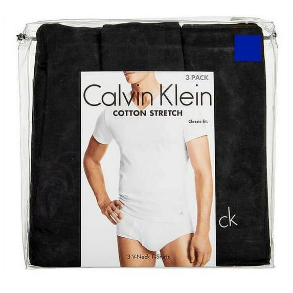 CALVIN KLEIN 3 PACK V-NECK COTTON STRETCH T-SHIRTS Medium