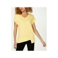 thumbnail image 1 of CALVIN KLEIN $49 Womens New Yellow Performance Asymmetrical T-shirt XXL B+B, 1 of 2