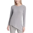thumbnail image 1 of Calvin Klein Womens Metallic Pullover Blouse, Grey, Small, 1 of 2