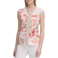 thumbnail image 1 of CALVIN KLEIN Womens Pink Floral Sleeveless Keyhole Top  Size: M, 1 of 3