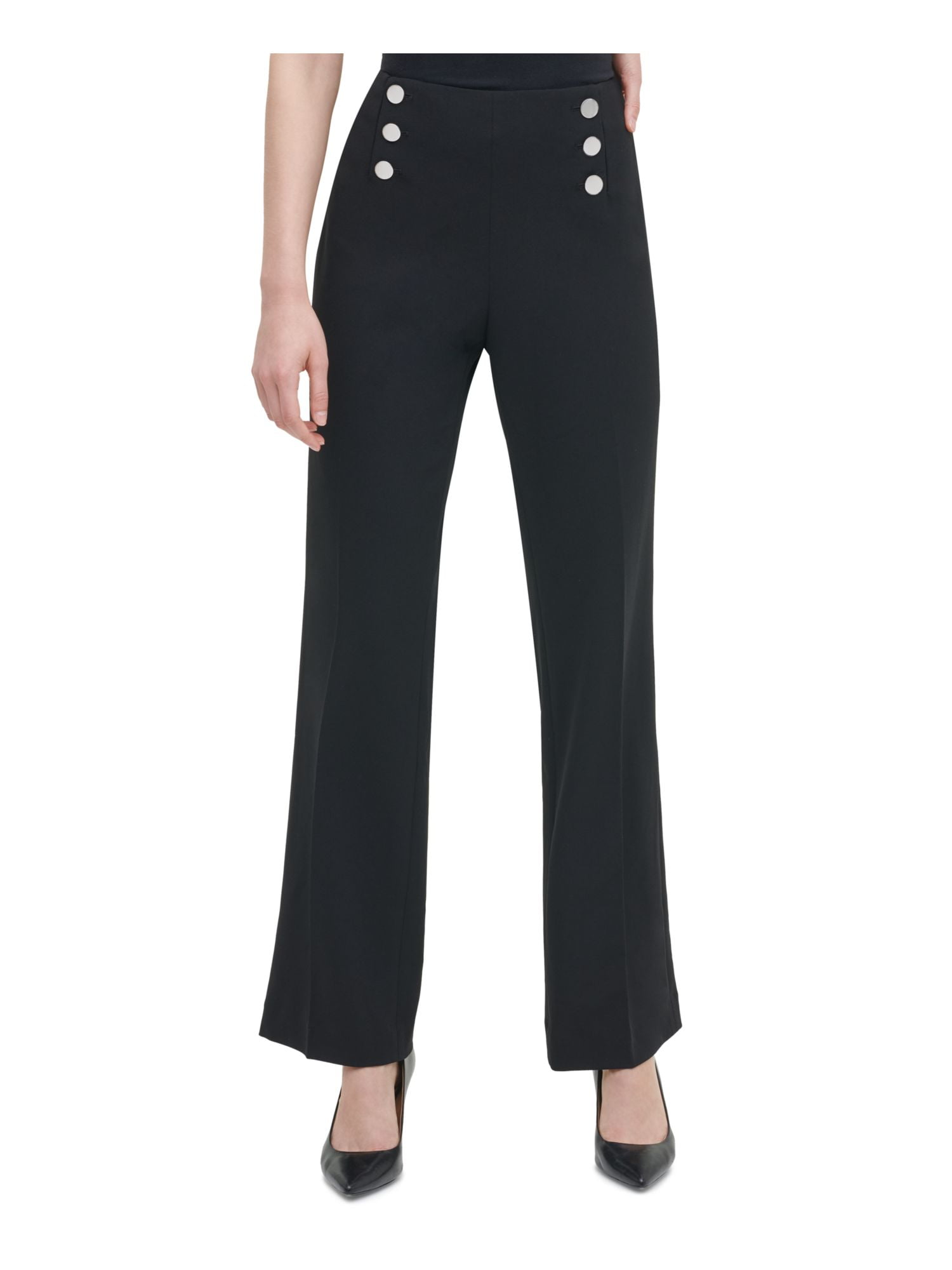 CALVIN KLEIN 90 Womens New 0348 Black Wear To Work Pants 12 B+B