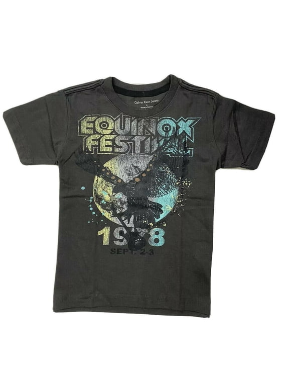 BOYS SHIRT - EQUINOX SZ 5 - GREY - TOP TEE GRAPHIC KIDS