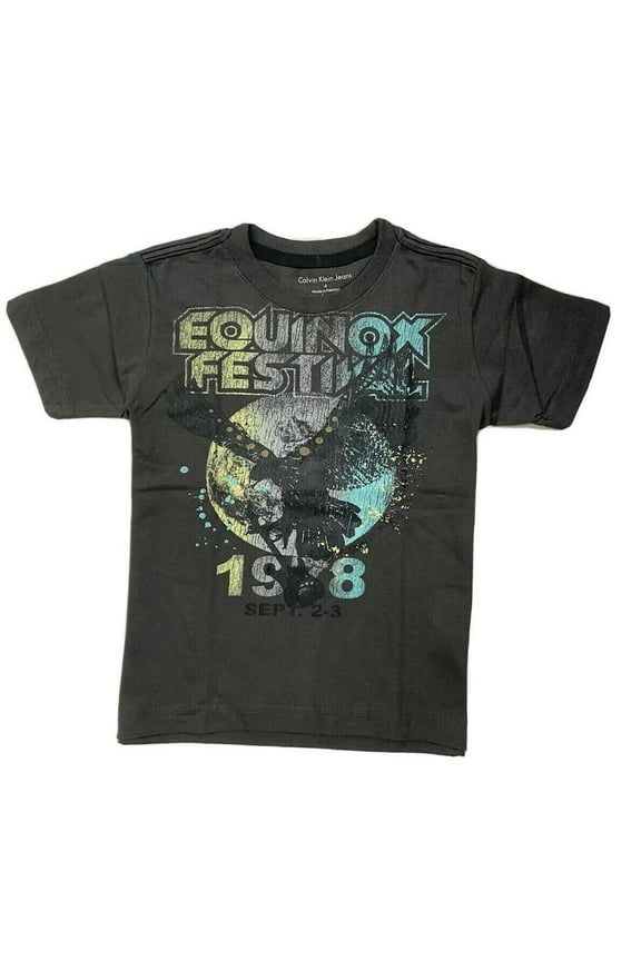 BOYS SHIRT - EQUINOX SZ 5 - GREY - TOP TEE GRAPHIC KIDS