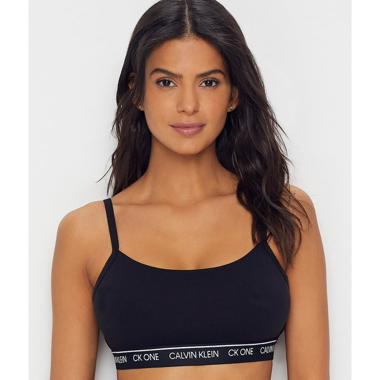 CALVIN KLEIN Black CK One Cotton Unlined Bralette US Small NWOT Walmart