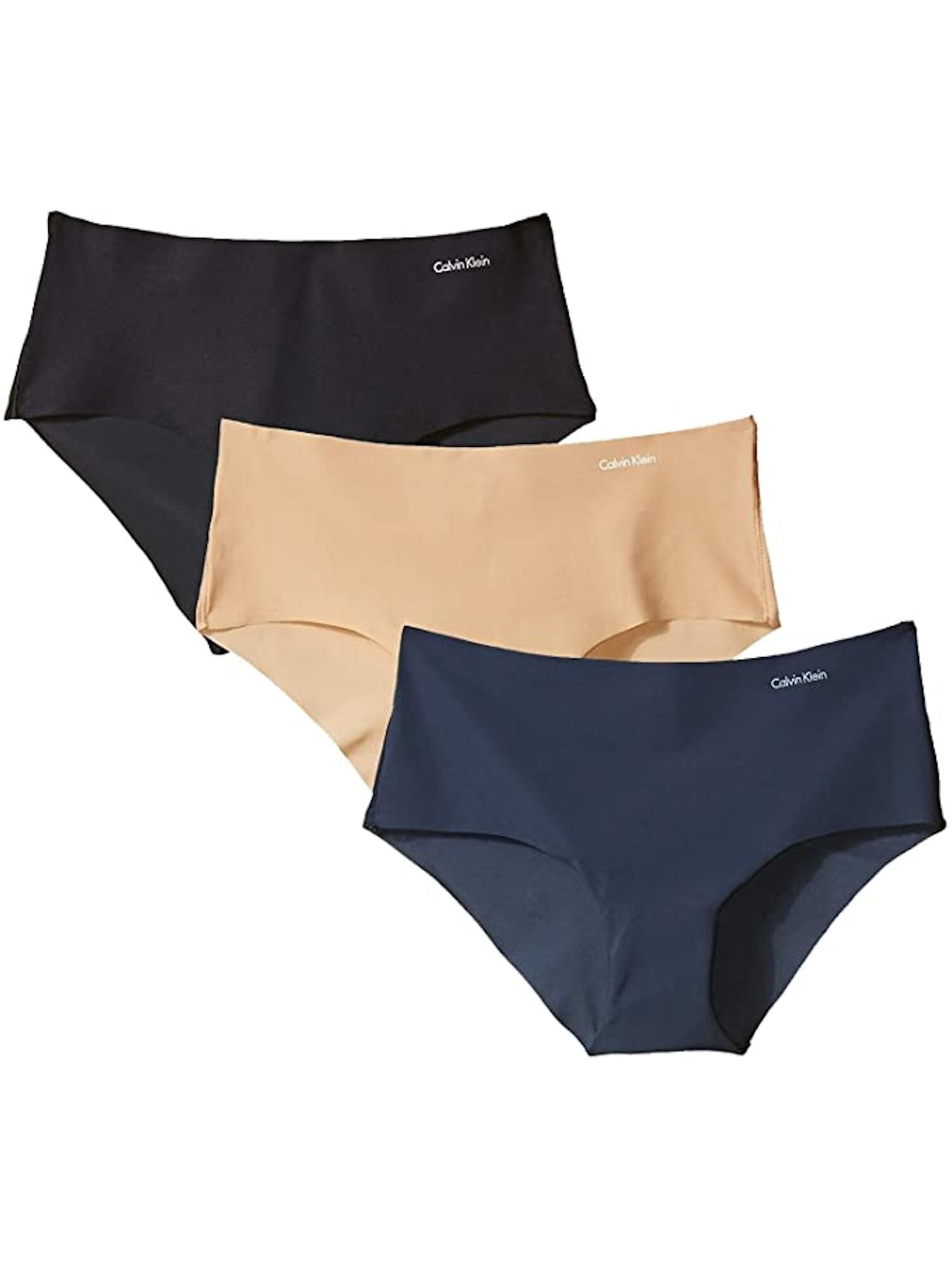 Calvin Klein Invisibles Hipster Panty - 3 Pack in Satelliteraindanceblk  (QD3559), Size Medium, HerRoom.com