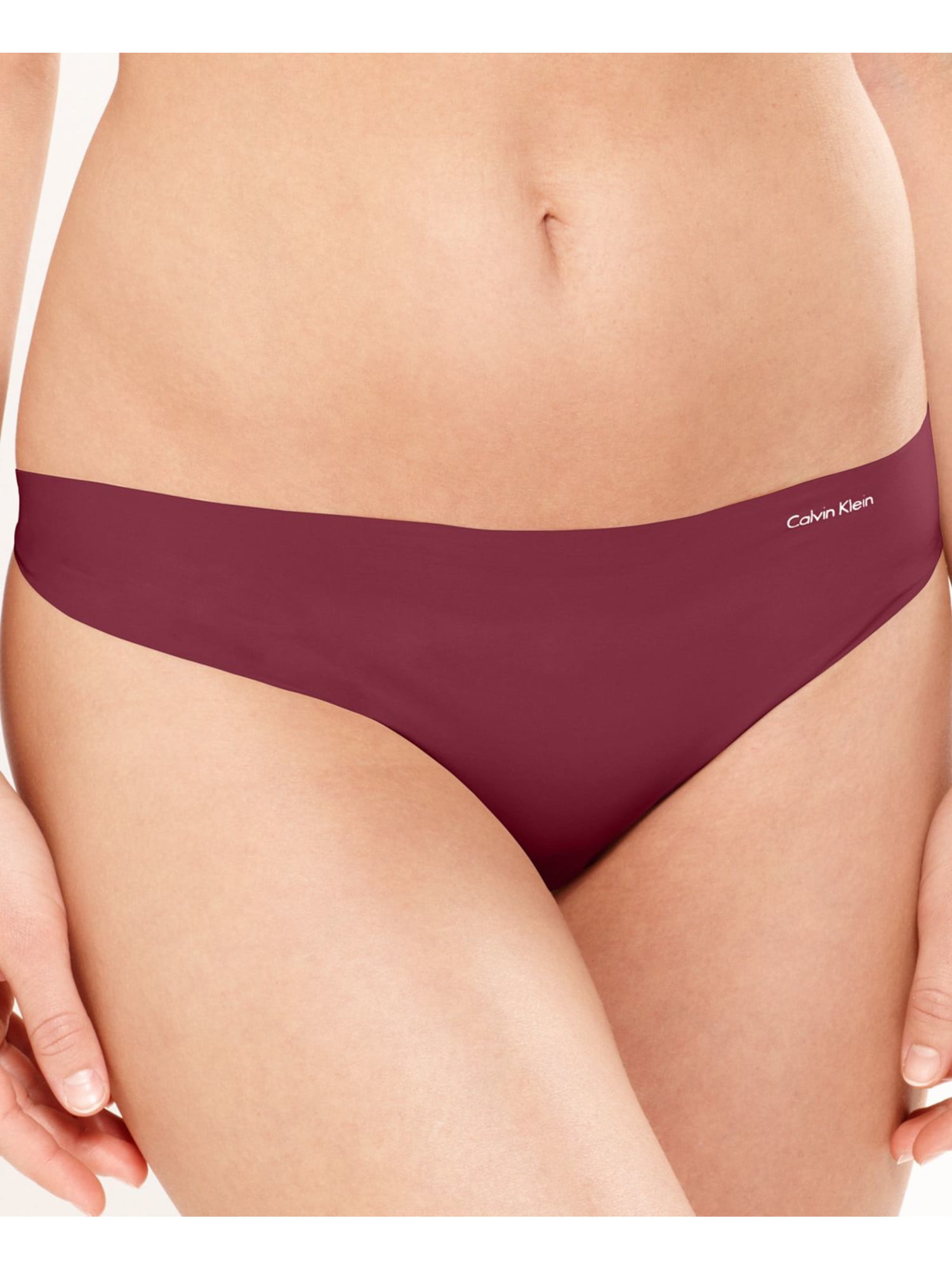 CALVIN KLEIN Intimates Burgundy Invisible Thong Underwear XL 