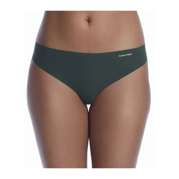 CALVIN KLEIN Intimates Green Laser-Cut Edges Thong Underwear S