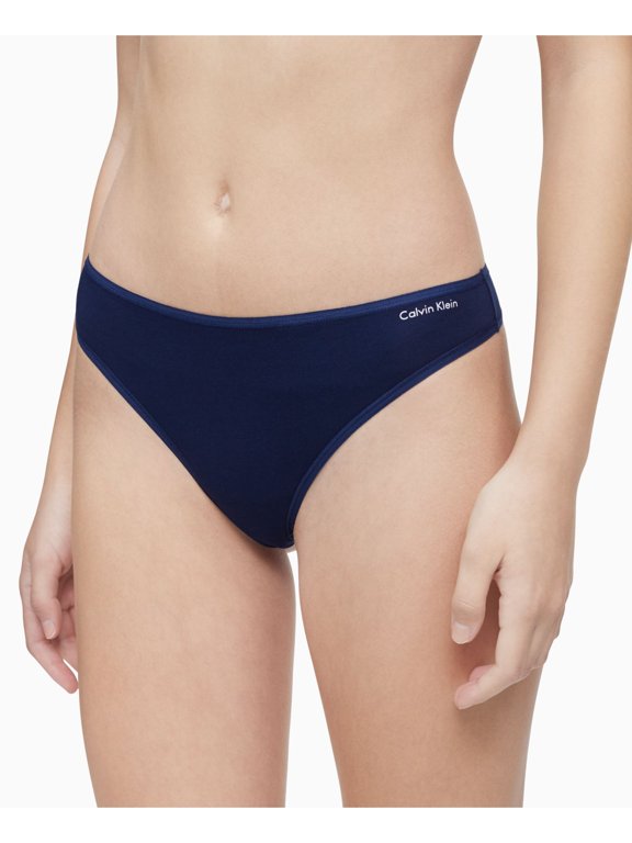 CALVIN KLEIN Intimates Navy Logo At Front Hip Thong Underwear M