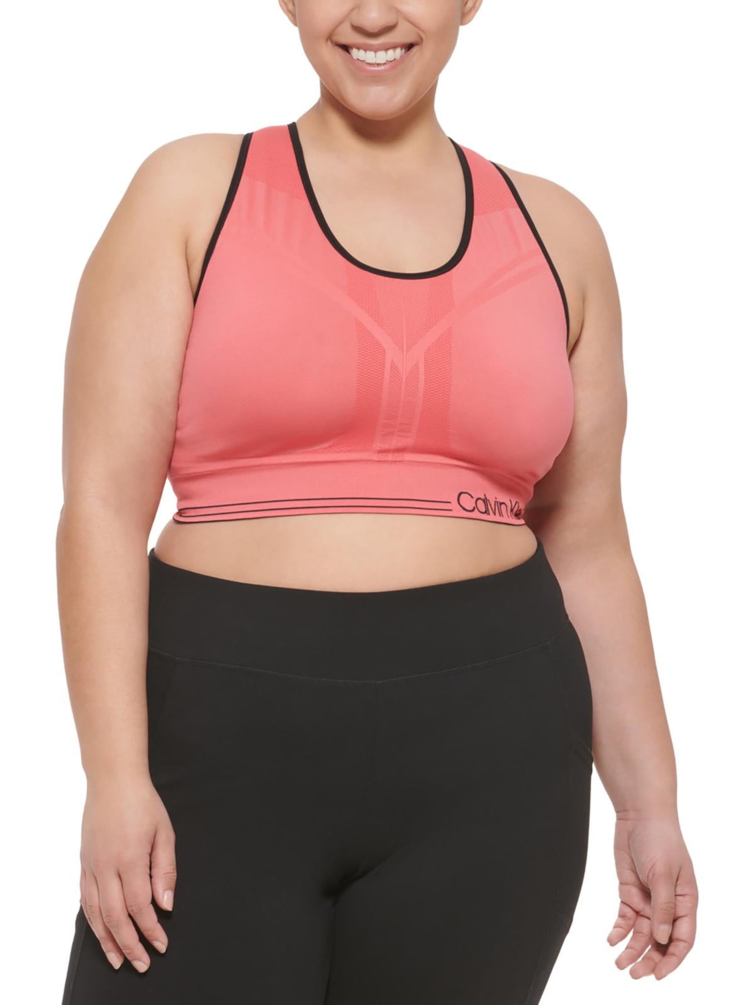 Calvin Klein Performance Womens Plus Medium Support Reversible Sports Bra 