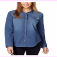 thumbnail image 1 of CALVIN KLEIN LADIES' SNAP BUTTON FRONT DENIM SHIRT  S/Brady Mid, 1 of 3