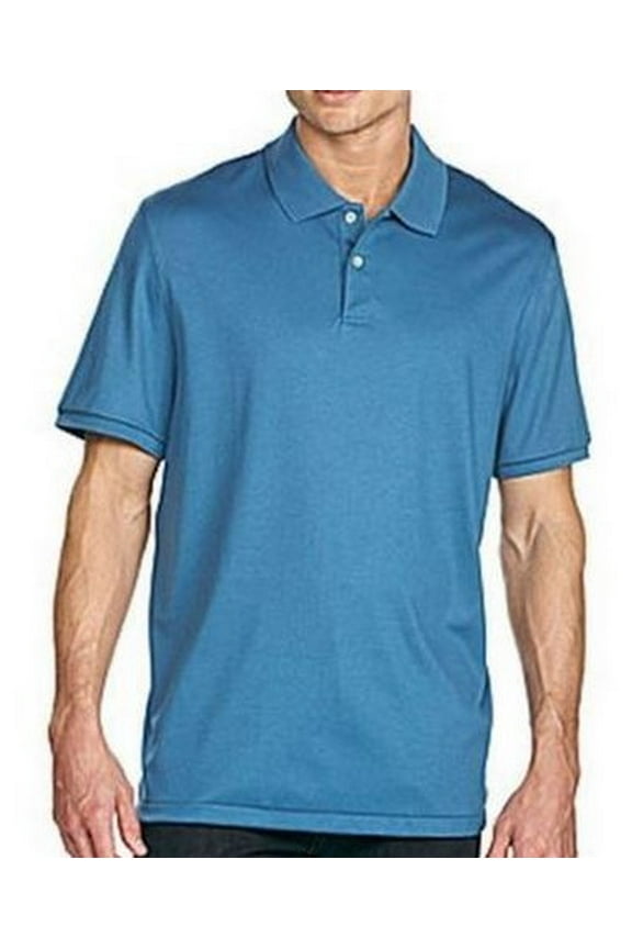 LIFESTYLE Mens Lightweight Liquid Cotton Polo Shirt (Lapis Lazuli, Medium)