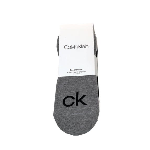 CALVIN KLEIN® Men's 4-Pk Logo Soft Breathable Liner Socks White/Black/Gray