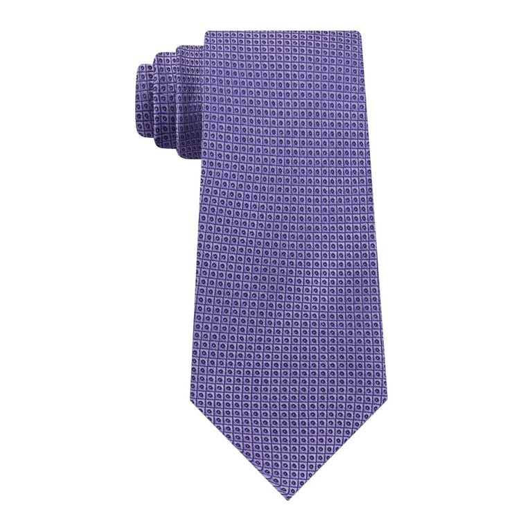 CALVIN KLEIN Mens Blue Half Diamond Dot Silk Slim Neck Tie
