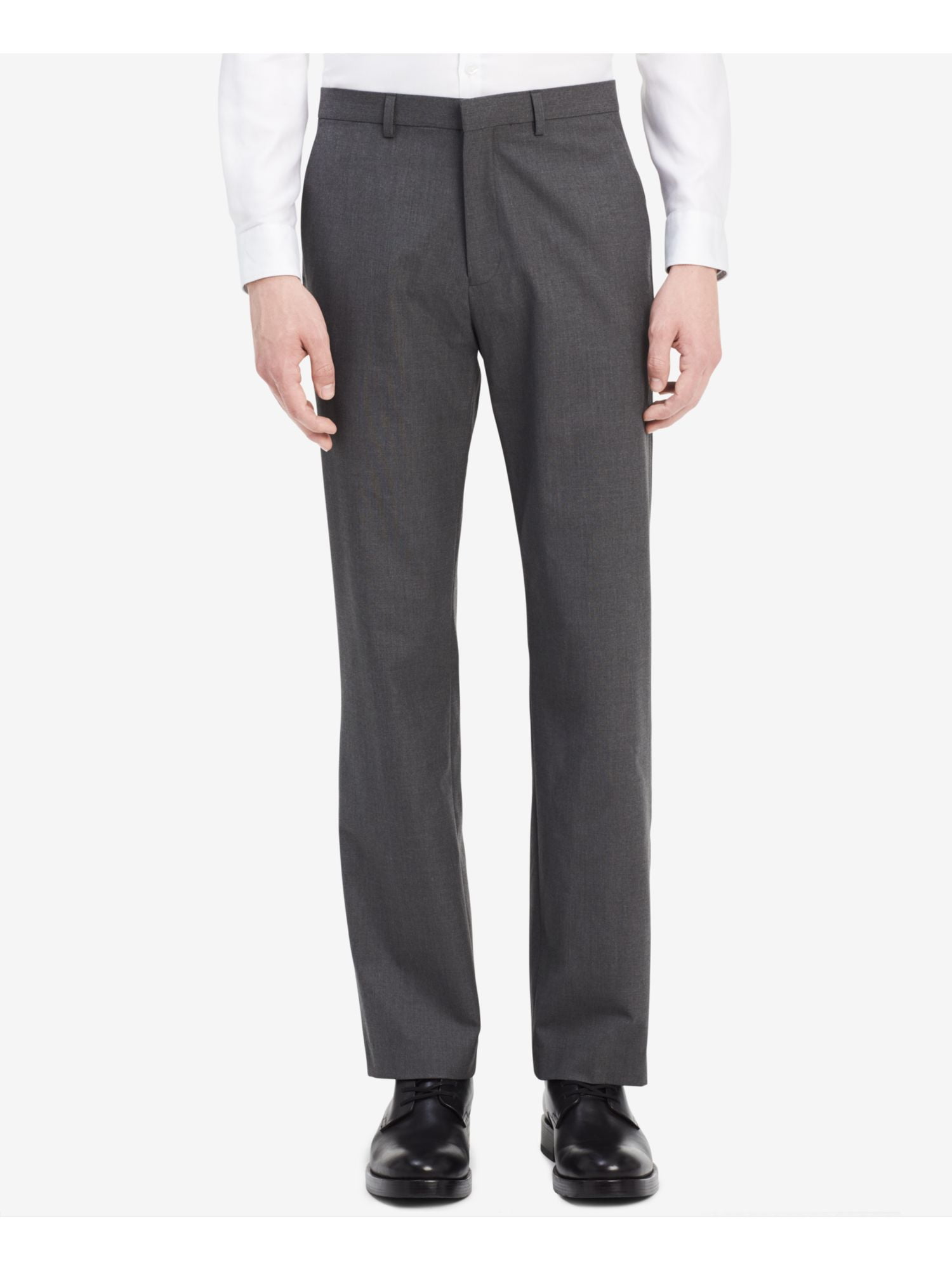 Calvin Klein Solid Gray Wool Suit Separate Pants - 30-34