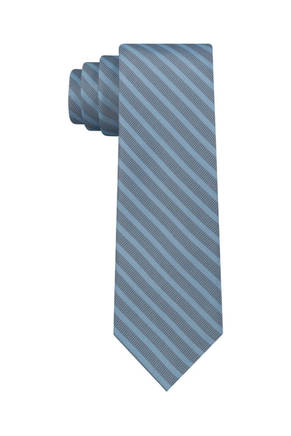 Mens Light Blue Monochromatic Stripe Slim Neck Tie