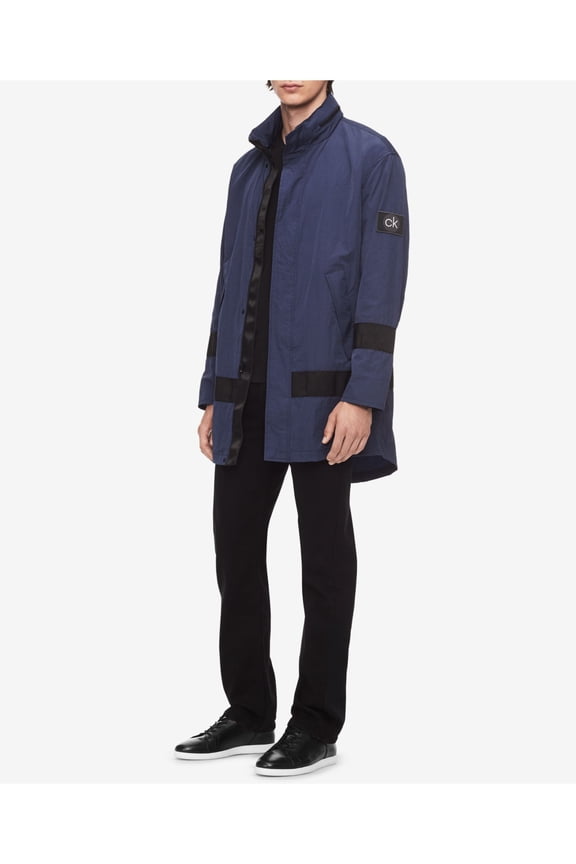 Mens Navy Lightweight Regular Fit Coat XL