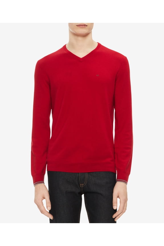 Mens Red V Neck Sweater XS