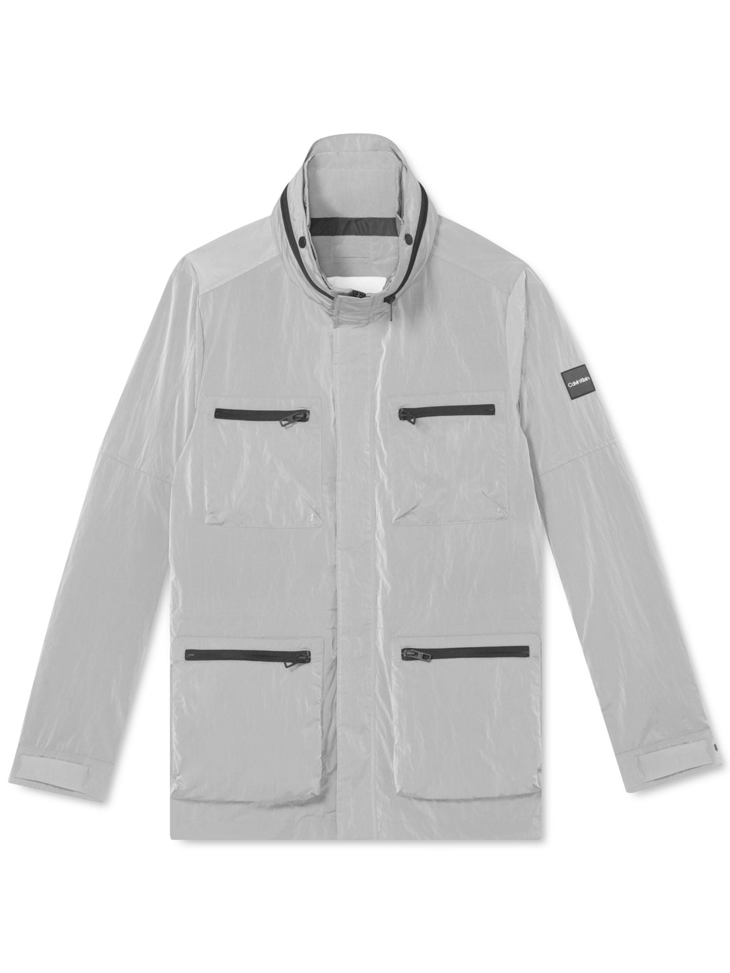 CALVIN KLEIN Mens Silver Raincoat Jacket S