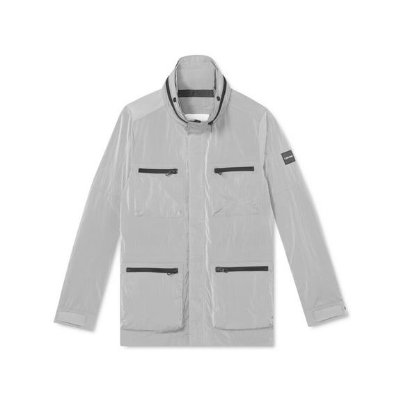 CALVIN KLEIN Mens Silver Raincoat Jacket S