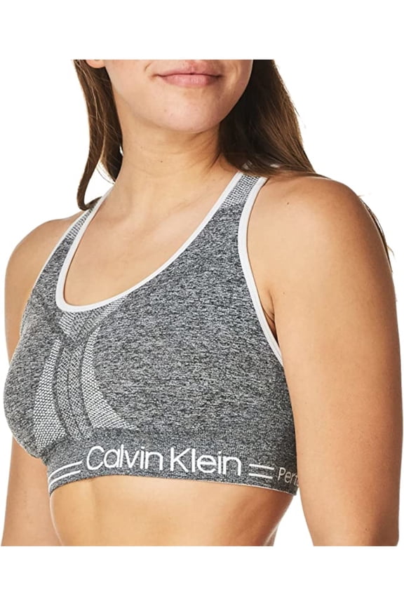 Intimates Gray Reversible Logo Band Medium Impact Sports Bra Plus 3X