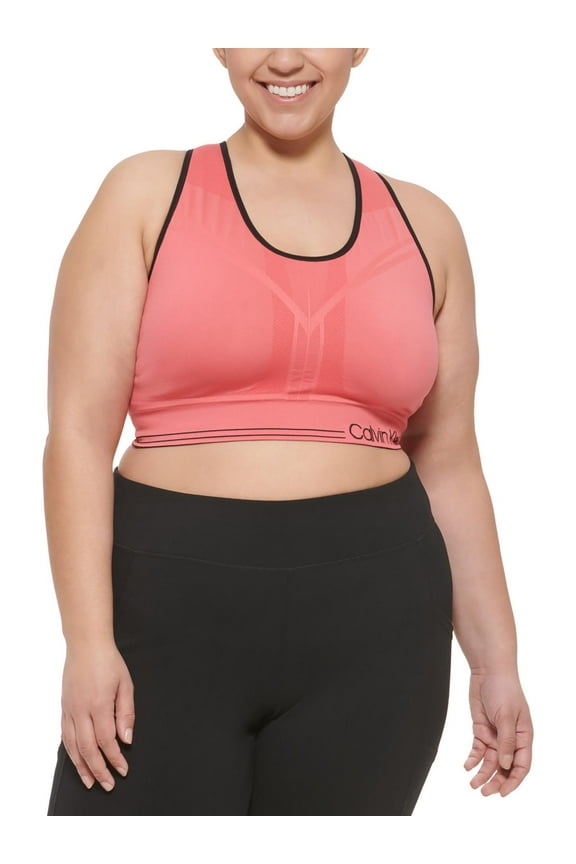 Intimates Pink Medium Impact Sports Bra Plus 1X