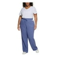 thumbnail image 1 of CALVIN KLEIN PERFORMANCE Womens Blue Textured Pocketed Drawstring Waist High Waist Pants Plus 1X, 1 of 4