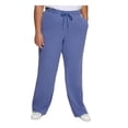 thumbnail image 1 of CALVIN KLEIN PERFORMANCE Womens Blue Textured Pocketed Drawstring Waist High Waist Pants Plus 3X, 1 of 4