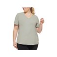 thumbnail image 1 of CALVIN KLEIN PERFORMANCE Womens Green Short Sleeve V Neck T-Shirt Plus 3X, 1 of 2