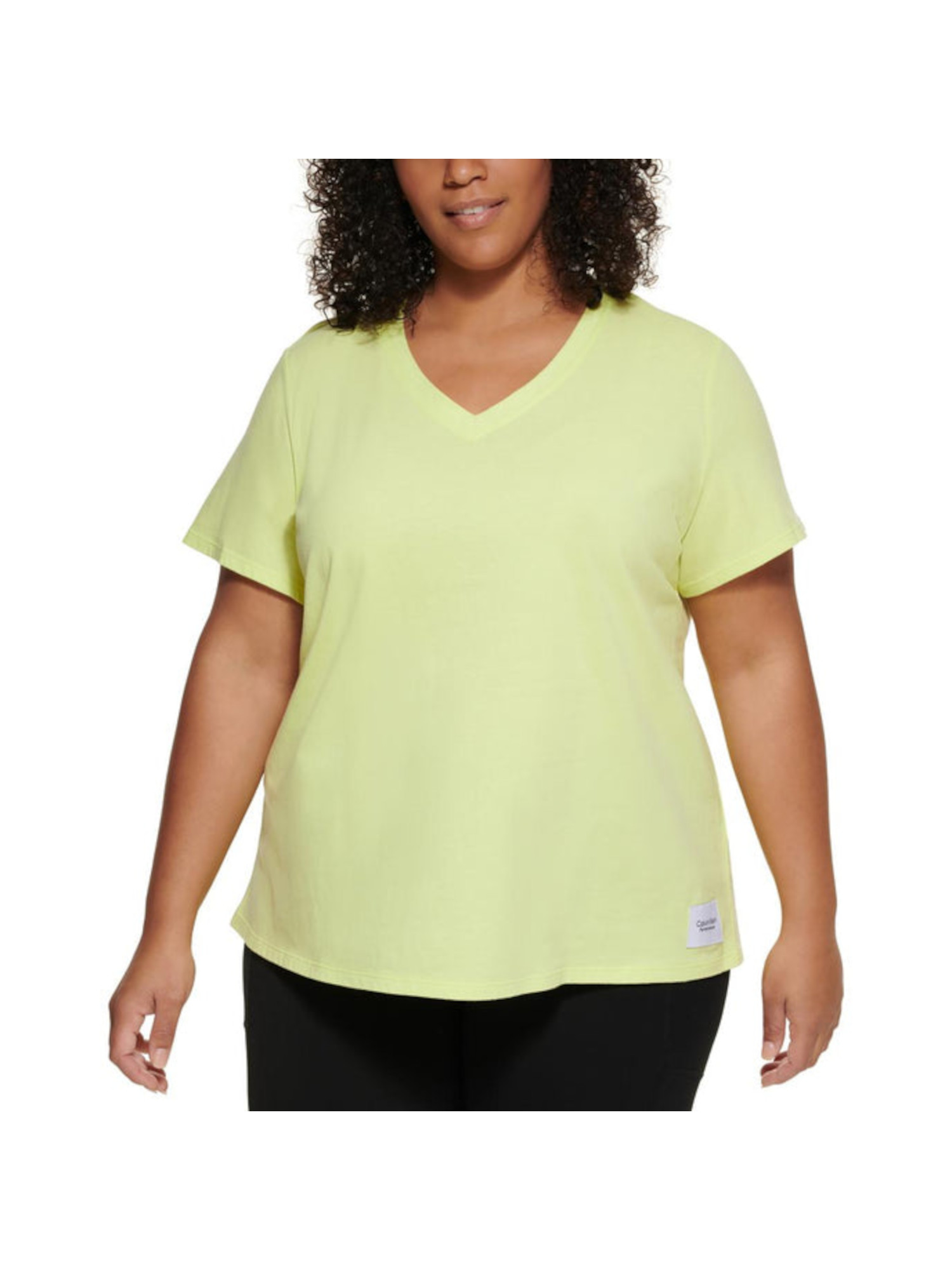 CALVIN KLEIN PERFORMANCE Womens Green Short Sleeve V Neck T Shirt Plus 3X Walmart