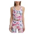 thumbnail image 1 of CALVIN KLEIN PERFORMANCE Womens Pink Stretch Racerback Moisture Wicking Cropped Printed Sleeveless Scoop Neck Tank Top M, 1 of 1