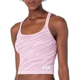 thumbnail image 1 of CALVIN KLEIN PERFORMANCE Womens Pink Stretch Ribbed Textured Seamless Strappy Cropped Animal Print Sleeveless Scoop Neck Active Wear Tank Top M, 1 of 2