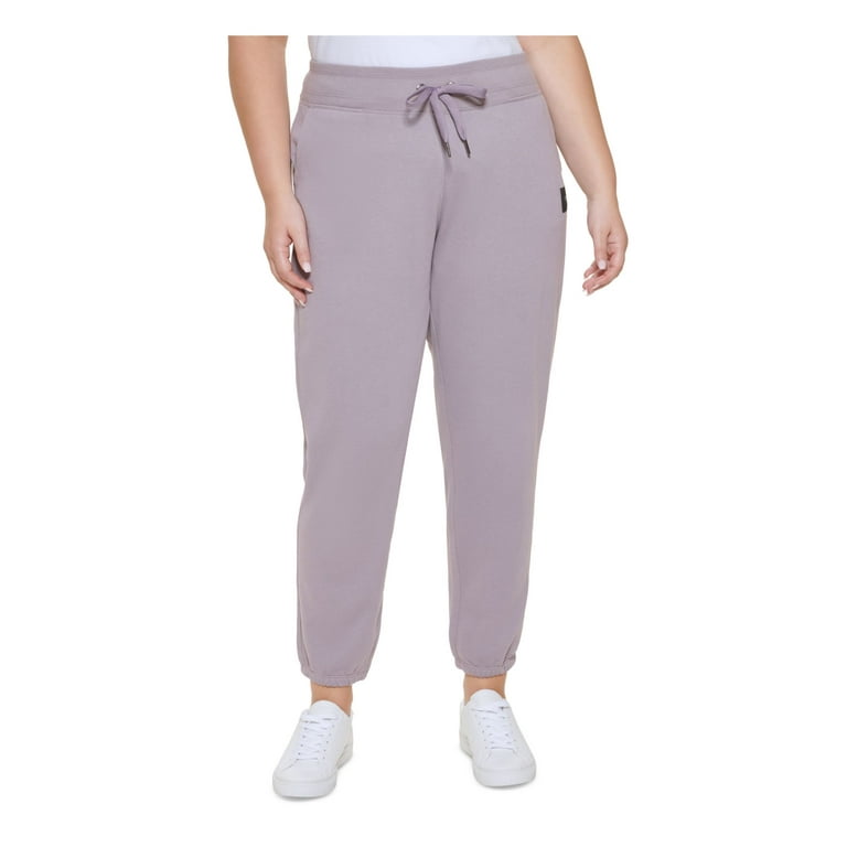 CALVIN KLEIN PERFORMANCE Womens Purple Pocketed Drawstring Waist Elastic  Cuffs Active Wear Lounge Pants Plus 3X