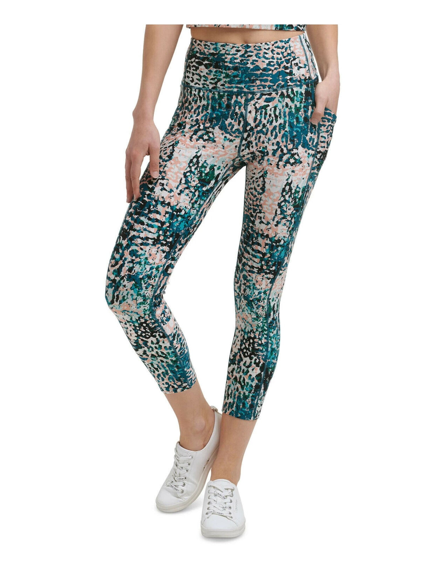 Calvin Klein Womens Performance Printed High-Waist 7/8 Length Leggings